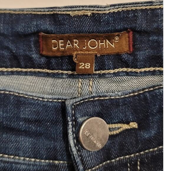 Dear John Joyrich Comfort Skinny Raw Hem Distressed Jeans Central Wash 28 - Picture 4 of 11